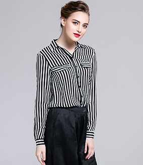 Tops - Stripe Silk crepe de chine shirt