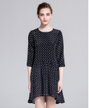 Dot printed silk organza midi dress