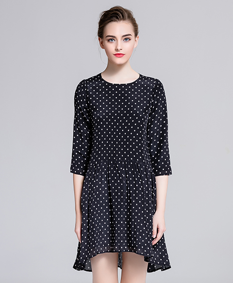 PRODUCT - Dot printed silk organza midi dress