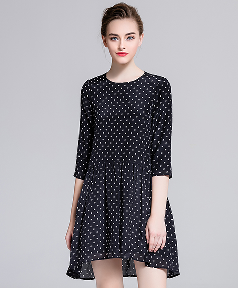 PRODUCT - Dot printed silk organza midi dress