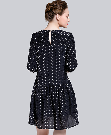 PRODUCT - Dot printed silk organza midi dress