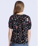 Silk crepe de chine printed top