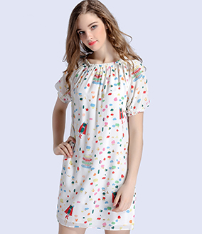 Dress - Printed silk crepe de chine dress