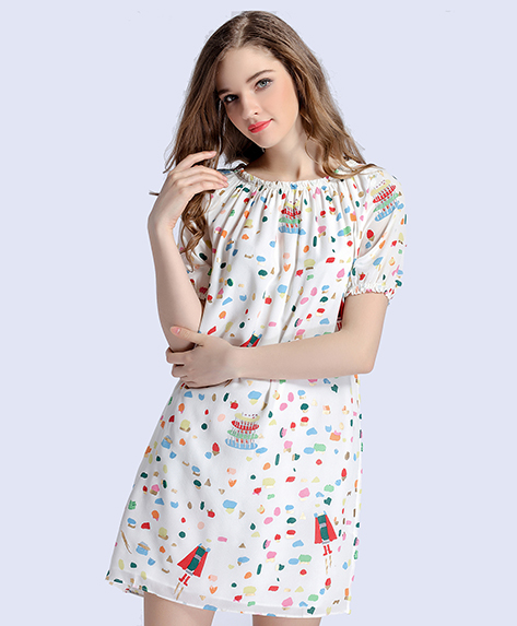 Dress - Printed silk crepe de chine dress