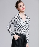 Silk crepe de chine dot shirt