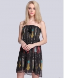 Printed silk  crepe crinkle dress