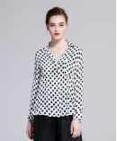 Silk crepe de chine dot shirt