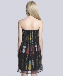 Printed silk  crepe crinkle dress