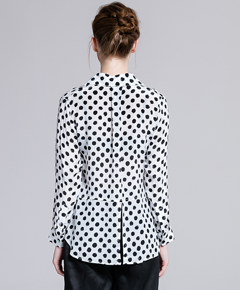 Tops - Silk crepe de chine dot shirt