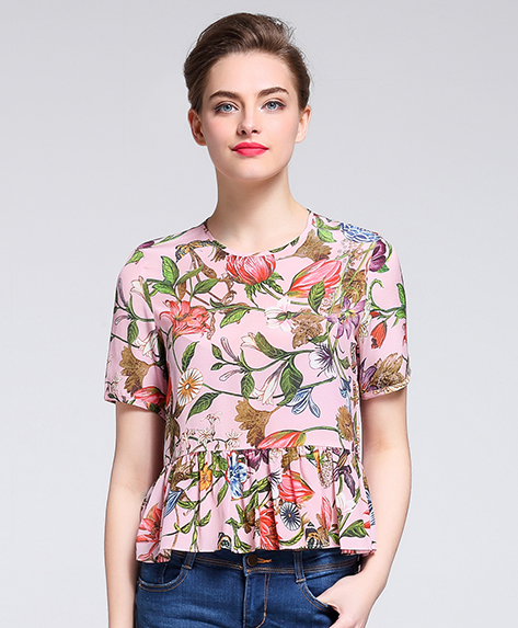 Tops - Printed silk  crepe de chine top