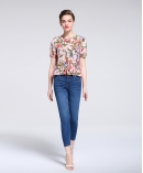 Printed silk  crepe de chine top