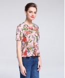 Printed silk  crepe de chine top