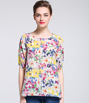 Tops - Printed silk  crepe de chine top