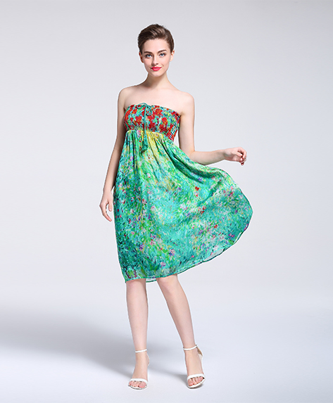 Dress - Printed silk chiffon  dress