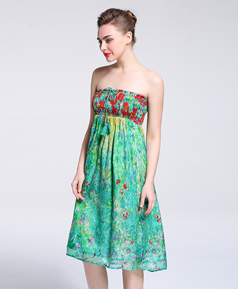 Dress - Printed silk chiffon  dress