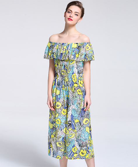 Dress - Printed Silk crepe de chine  Jumpsuits