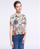 Printed silk  crepe de chine top