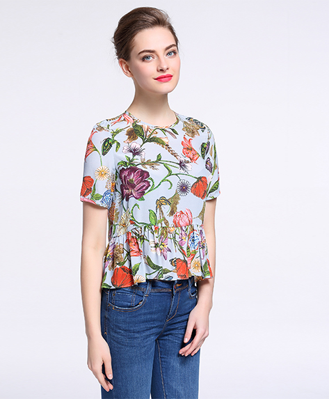 Tops - Printed silk  crepe de chine top