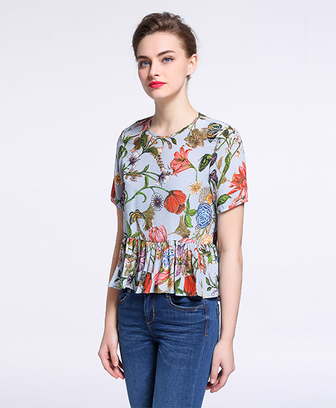 Tops - Printed silk  crepe de chine top