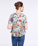 Printed silk  crepe de chine top