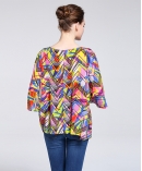 printed silk  crepe de chine top