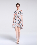  Printed Silk crepe de chine  midi dress