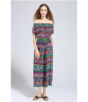 Dress - Ethnic printed silk crepe de chine jumpsuit