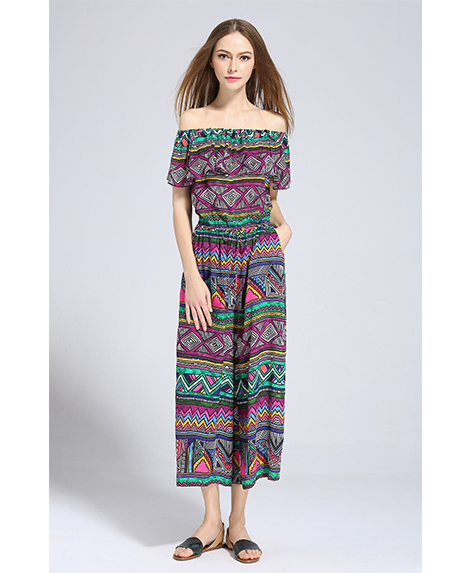 Dress - Ethnic printed silk crepe de chine jumpsuit