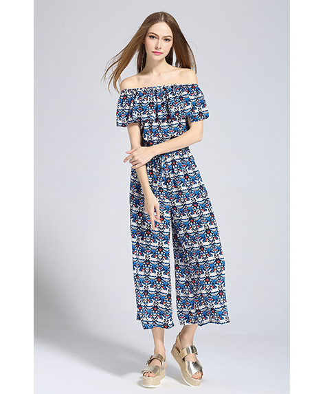 Dress - Printed Silk crepe de chine Jumpsuit