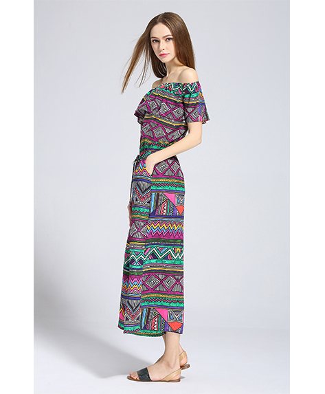 Dress - Ethnic printed silk crepe de chine jumpsuit