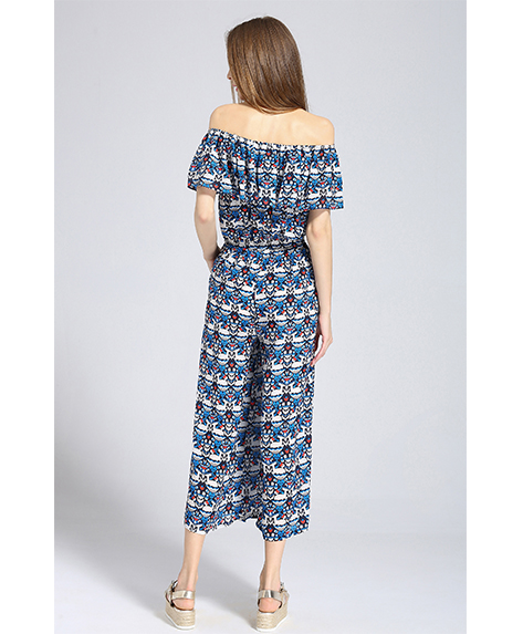 Dress - Printed Silk crepe de chine Jumpsuit