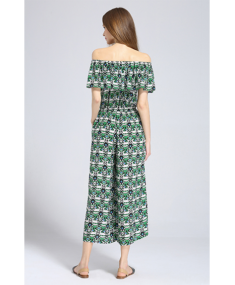 Dress - Printed Silk crepe de chine Jumpsuit