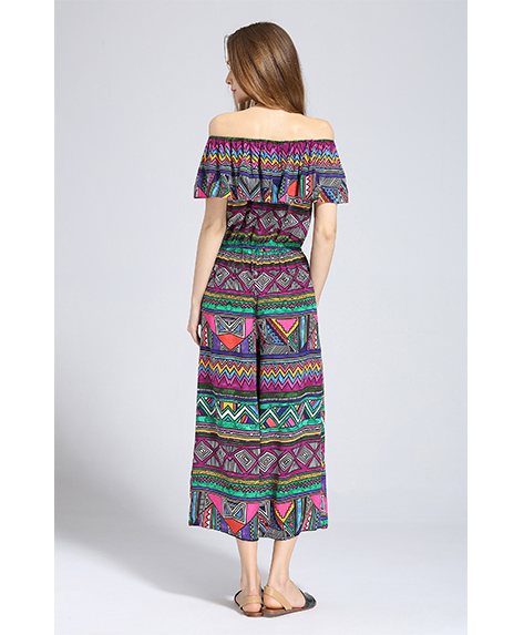 Dress - Ethnic printed silk crepe de chine jumpsuit