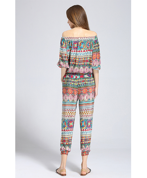 Dress - Ethnic printed silk crepe de chine jumpsuit