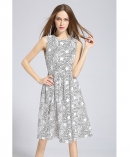 Star printed Silk crepe de chine dress