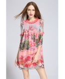 Printed silk chiffon  dress