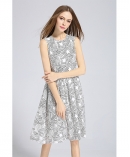 Star printed Silk crepe de chine dress