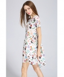 Printed loose fit silk dress