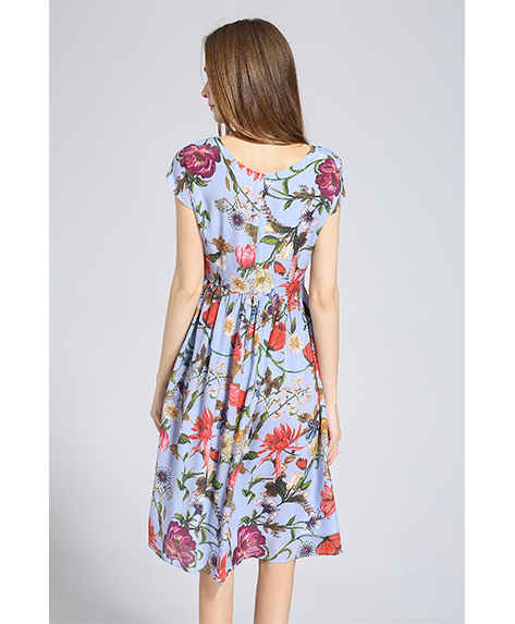 Dress - Printed Silk crepe de chine midi dress