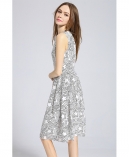 Star printed Silk crepe de chine dress