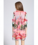 Printed silk chiffon  dress