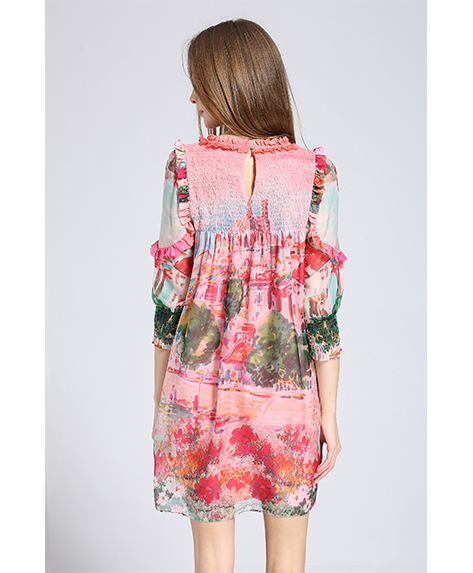 Dress - Printed silk chiffon  dress