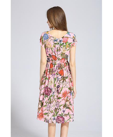 Dress - Printed Silk crepe de chine midi dress