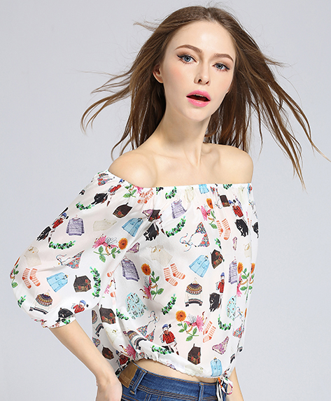 Tops - Printed silk  crepe de chine top