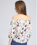 Printed silk  crepe de chine top