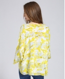 Oriental printed silk  crepe kimono