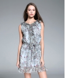 Printed silk chiffon  dress