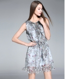 Printed silk chiffon  dress