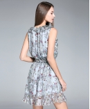 Printed silk chiffon  dress