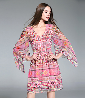 Dress - Printed Silk Dress
